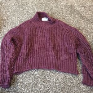 Joyfolie size 12 crop purple sweater